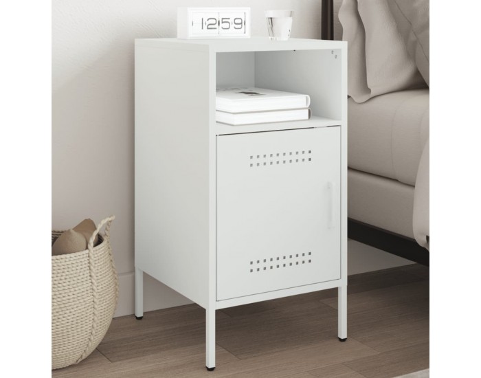 Sonata H Нощно шкафче, бяло, 36x39x68 см, стомана