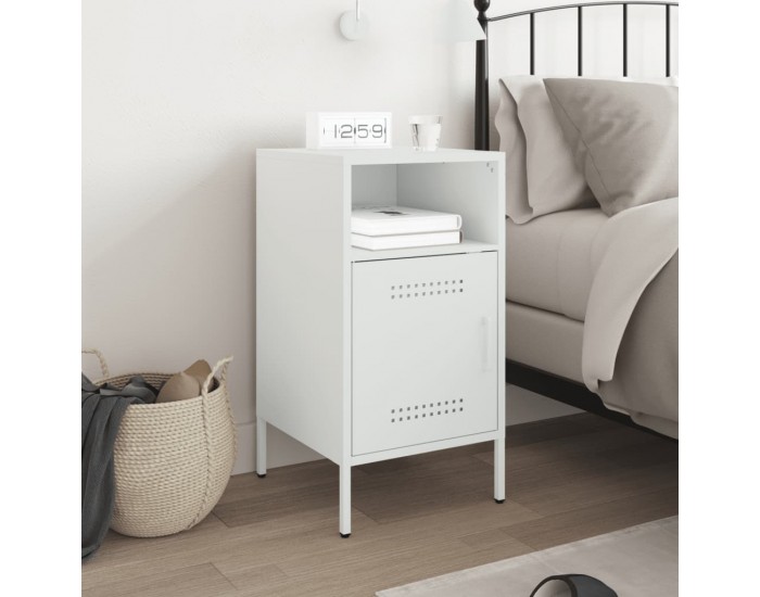 Sonata H Нощно шкафче, бяло, 36x39x68 см, стомана