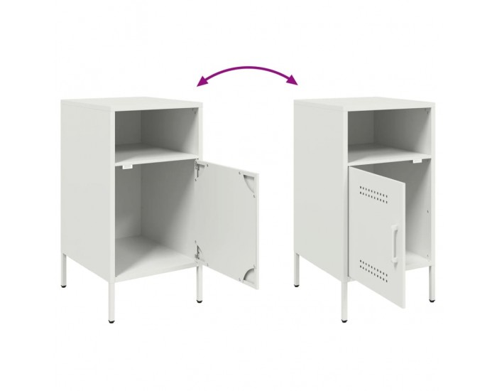 Sonata H Нощно шкафче, бяло, 36x39x68 см, стомана