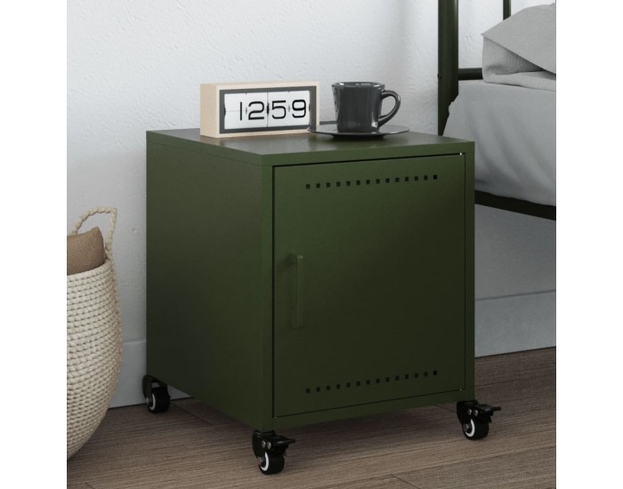 Sonata H Нощно шкафче, маслиненозелено, 36x39x43,5 см, стомана