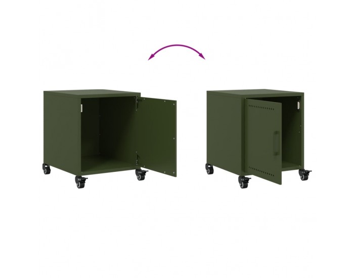 Sonata H Нощно шкафче, маслиненозелено, 36x39x43,5 см, стомана