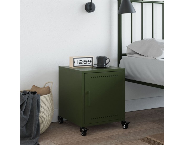 Sonata H Нощно шкафче, маслиненозелено, 36x39x43,5 см, стомана