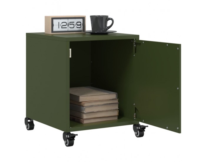 Sonata H Нощно шкафче, маслиненозелено, 36x39x43,5 см, стомана