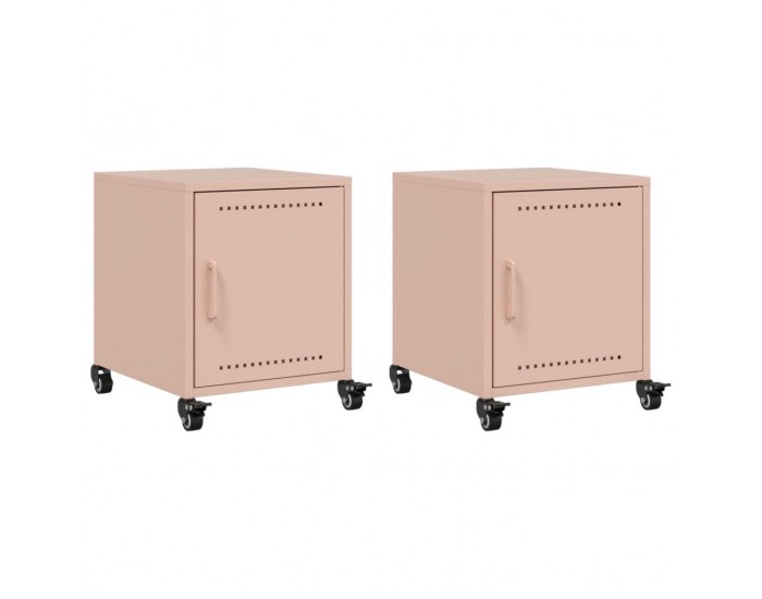 Sonata H Нощни шкафчета, 2 бр, розови, 36x39x43,5 см, стомана