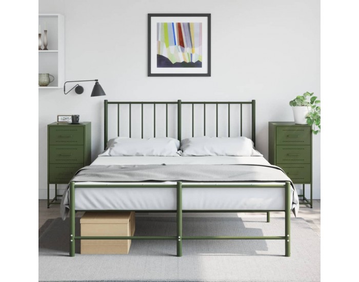 Sonata H Нощни шкафчета 2 бр маслиненозелени 36x39x78 см стомана