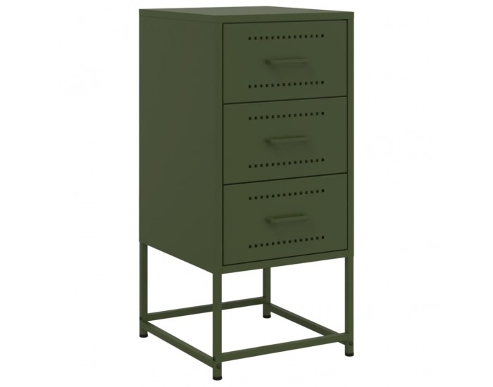 Sonata H Нощни шкафчета 2 бр маслиненозелени 36x39x78 см стомана