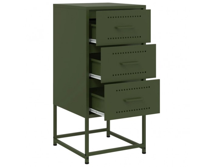 Sonata H Нощни шкафчета 2 бр маслиненозелени 36x39x78 см стомана