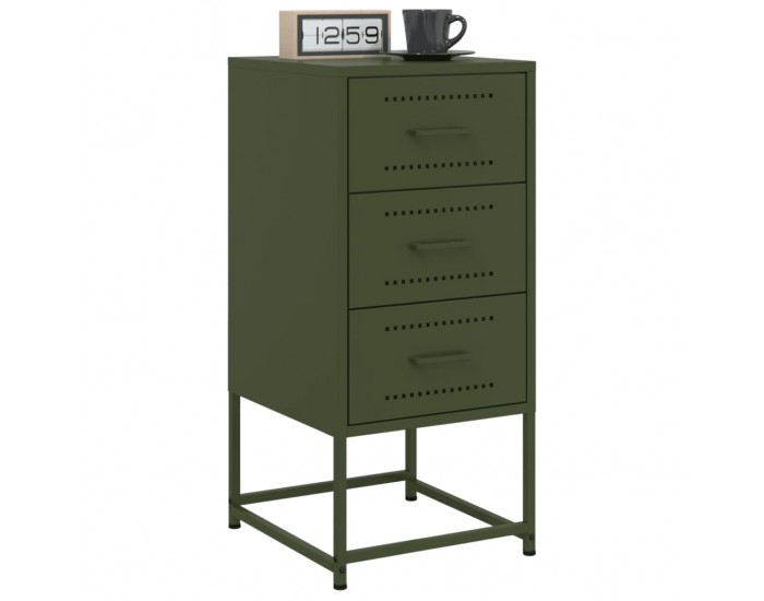 Sonata H Нощни шкафчета 2 бр маслиненозелени 36x39x78 см стомана