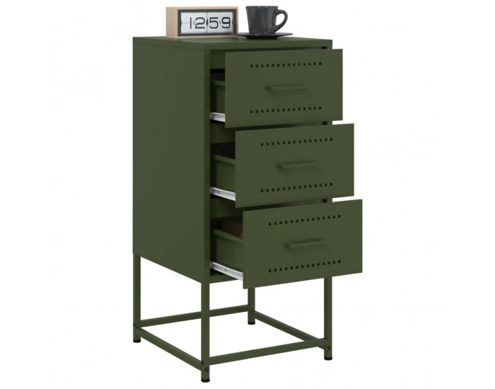 Sonata H Нощни шкафчета 2 бр маслиненозелени 36x39x78 см стомана