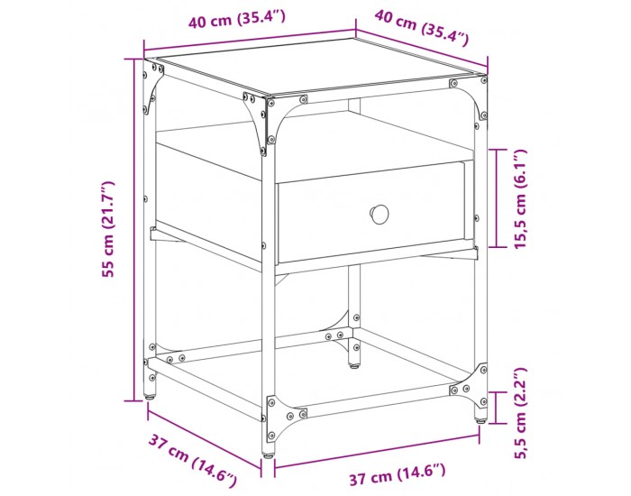 Sonata H Нощни шкафчета 2 бр дъб сонома 40x40x55 см инженерно дърво