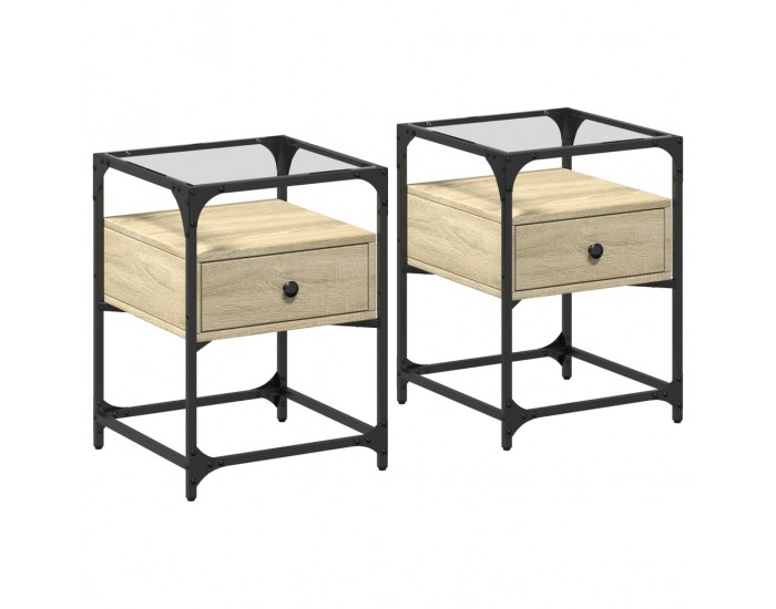 Sonata H Нощни шкафчета 2 бр дъб сонома 40x40x55 см инженерно дърво