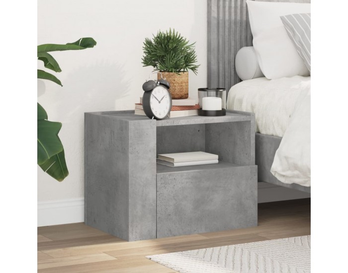 Sonata H Нощно шкафче за стенен монтаж, бетонно сив, 45x30x35 см