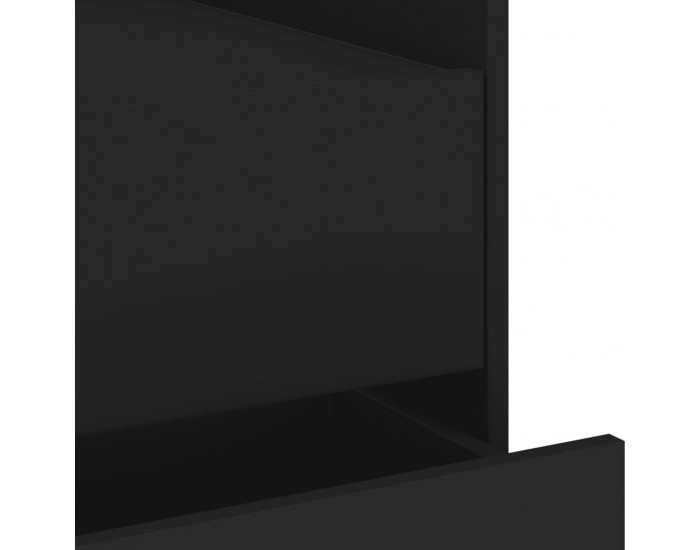 Sonata H Нощно шкафче, черно, 45x50x50 см, инженерно дърво