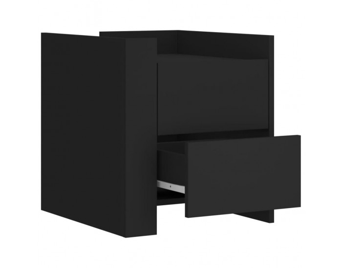 Sonata H Нощно шкафче, черно, 45x50x50 см, инженерно дърво