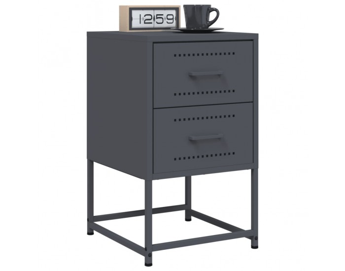 Sonata H Нощни шкафчета 2 бр антрацит 36x39x60,5 см стомана