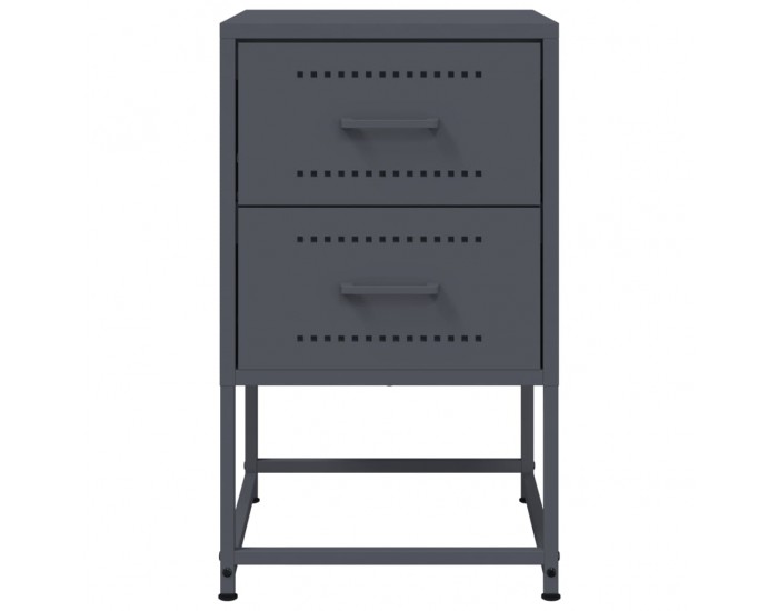 Sonata H Нощни шкафчета 2 бр антрацит 36x39x60,5 см стомана