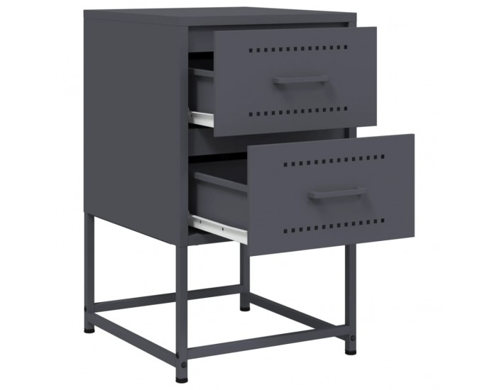 Sonata H Нощни шкафчета 2 бр антрацит 36x39x60,5 см стомана