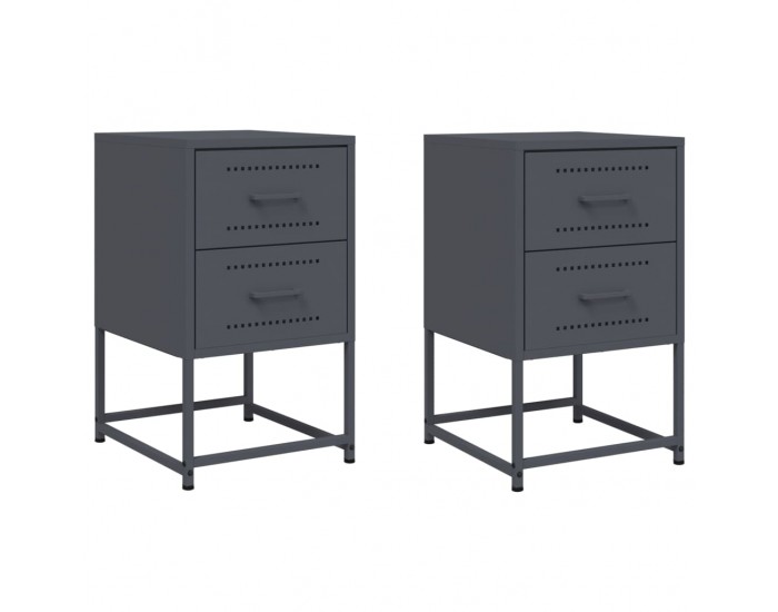 Sonata H Нощни шкафчета 2 бр антрацит 36x39x60,5 см стомана