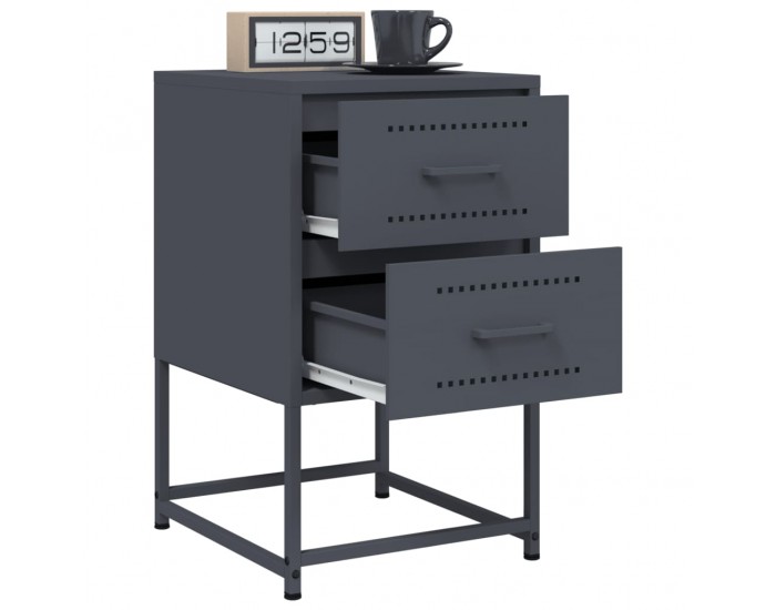 Sonata H Нощни шкафчета 2 бр антрацит 36x39x60,5 см стомана