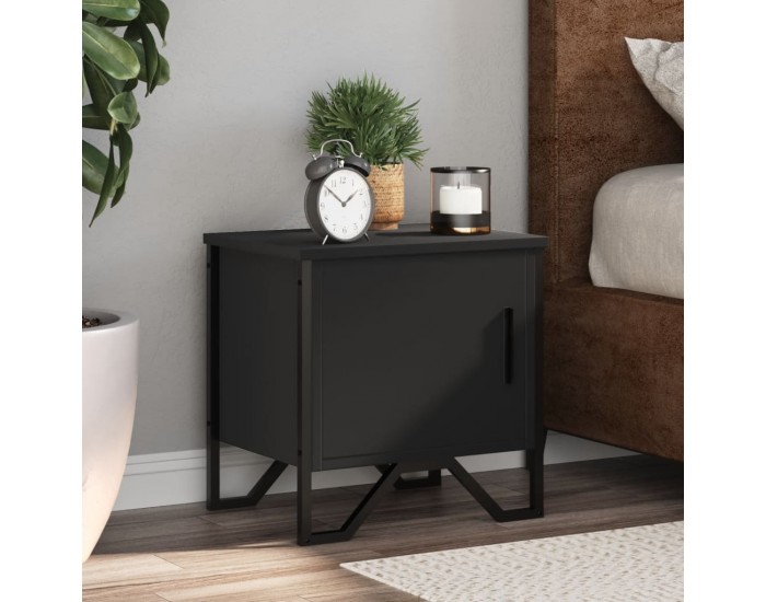 Sonata H Нощно шкафче, черно, 40x30x40 см, инженерно дърво