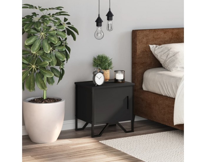 Sonata H Нощно шкафче, черно, 40x30x40 см, инженерно дърво