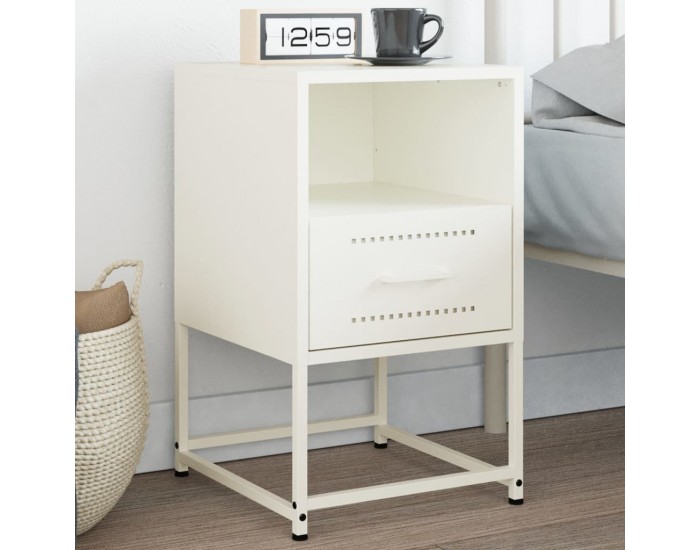 Sonata H Нощно шкафче, бял, 36x39x60,5 см, стомана