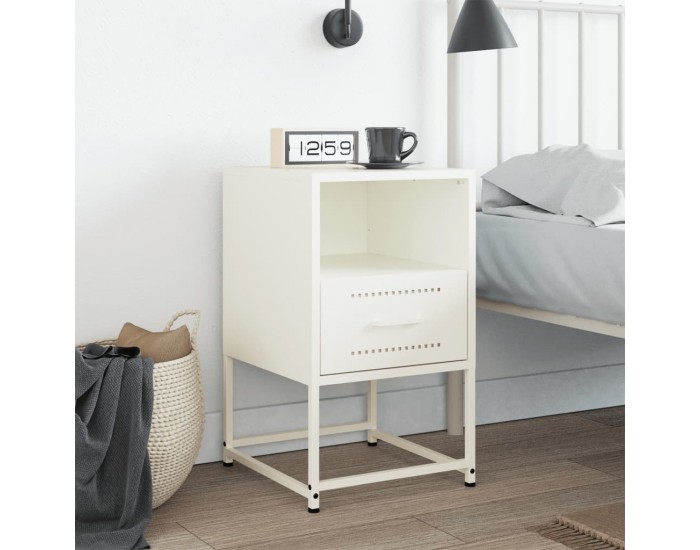 Sonata H Нощно шкафче, бял, 36x39x60,5 см, стомана