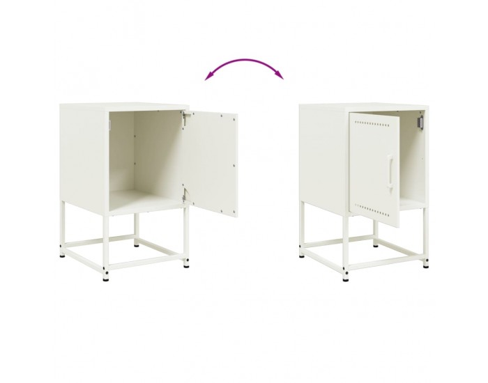 Sonata H Нощно шкафче, бял, 36x39x60,5 см, стомана