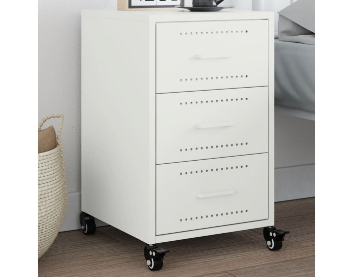 Sonata H Нощно шкафче, бяло, 36x39x59 см, стомана