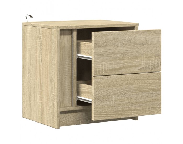 Sonata H Нощно шкафче с LED осветление, дъб сонома, инженерно дърво