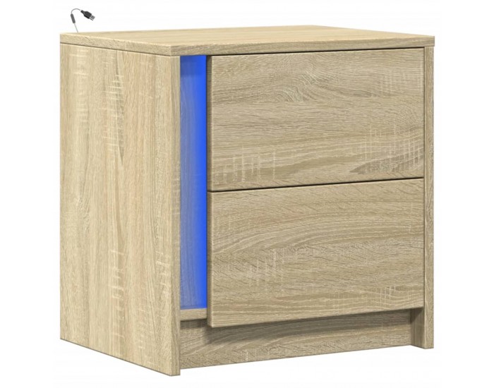 Sonata H Нощно шкафче с LED осветление, дъб сонома, инженерно дърво