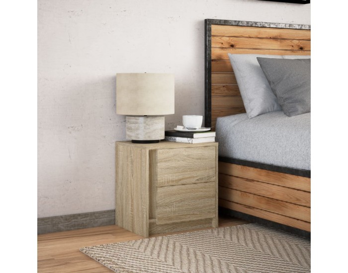 Sonata H Нощно шкафче с LED осветление, дъб сонома, инженерно дърво