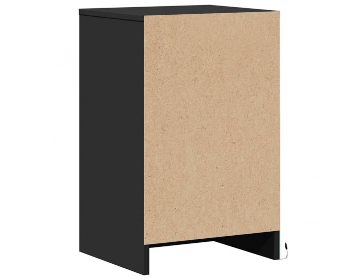 Sonata H Нощно шкафче с LED осветление, черно, инженерно дърво