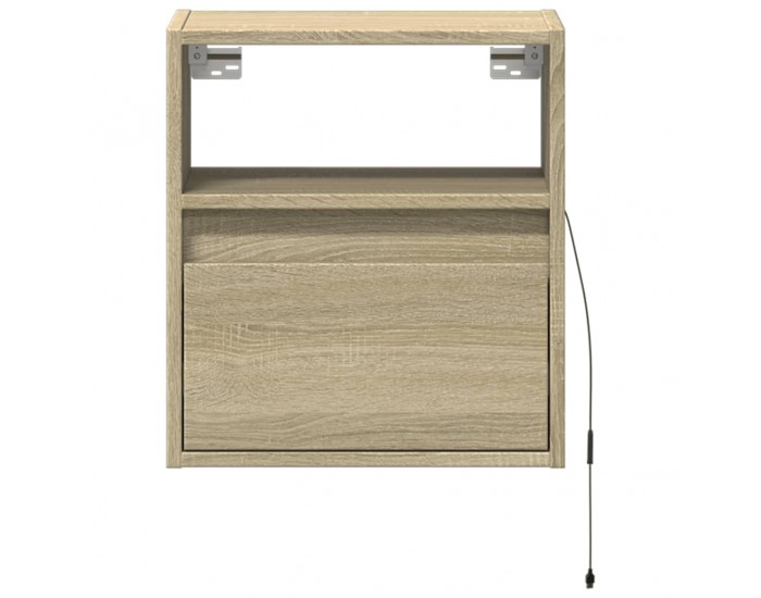 Sonata H Нощно шкафче за стена с LED осветление, дъб сонома