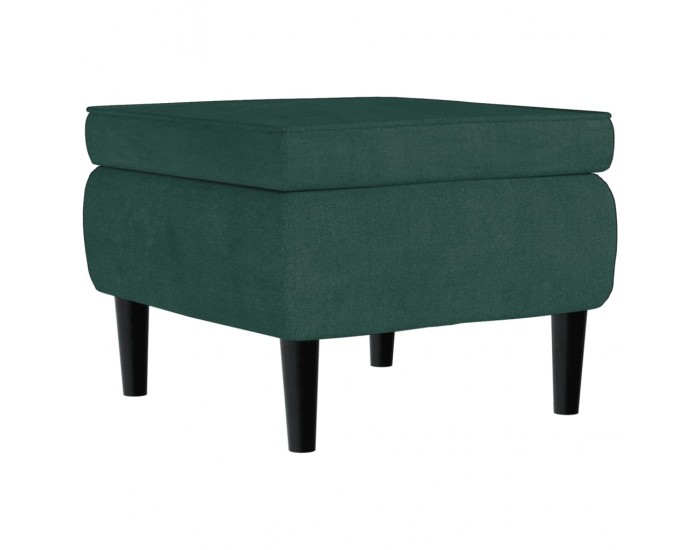 Sonata H Табуретка с дървени крака, тъмнозелена, кадифе