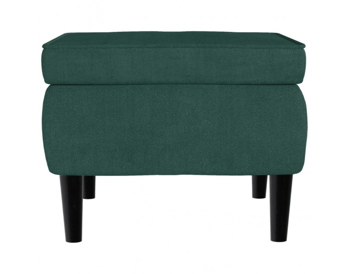 Sonata H Табуретка с дървени крака, тъмнозелена, кадифе