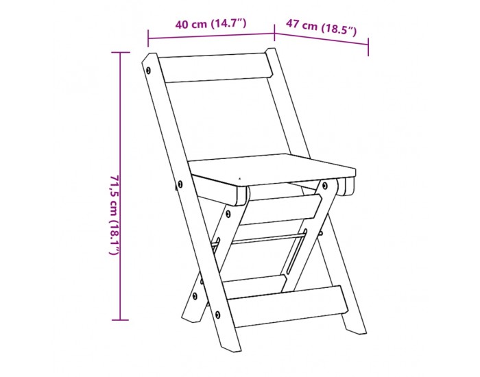 Sonata H Трапезни столове Corona сгъваеми 4 бр масивна дървесина бор Sonata H Трапезни столове Corona сгъваеми 4 бр масивна дървесина бор