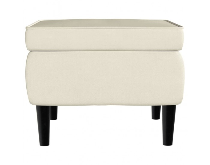 Sonata H Табуретка с дървени крака, кремава, кадифе