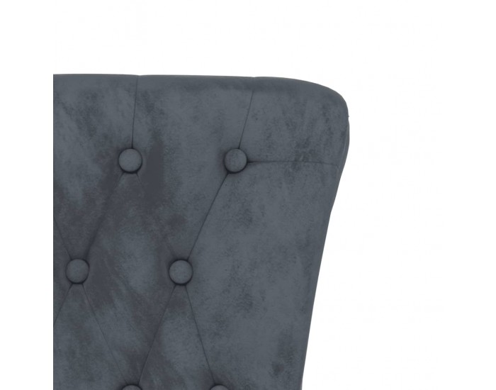 Sonata H Стол с висока облегалка, тъмносив, кадифе, дизайн на копчета