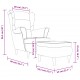 Sonata H Фотьойл Wingback с табуретка, кремав, кадифе