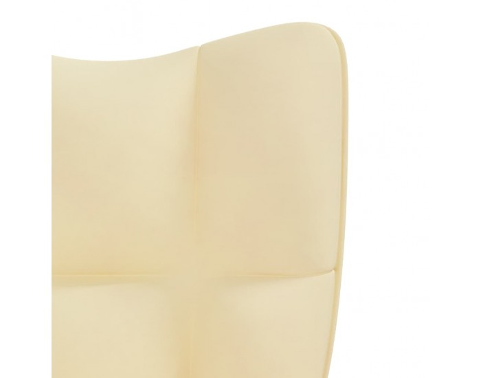 Sonata H Стол за релакс с табуретка, кремавобял, кадифе