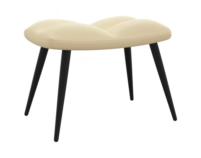 Sonata H Стол за релакс с табуретка, кремавобял, кадифе