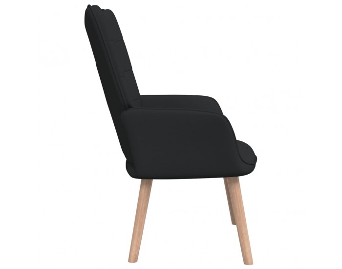 Sonata H Релакс стол с табуретка, черен, текстил