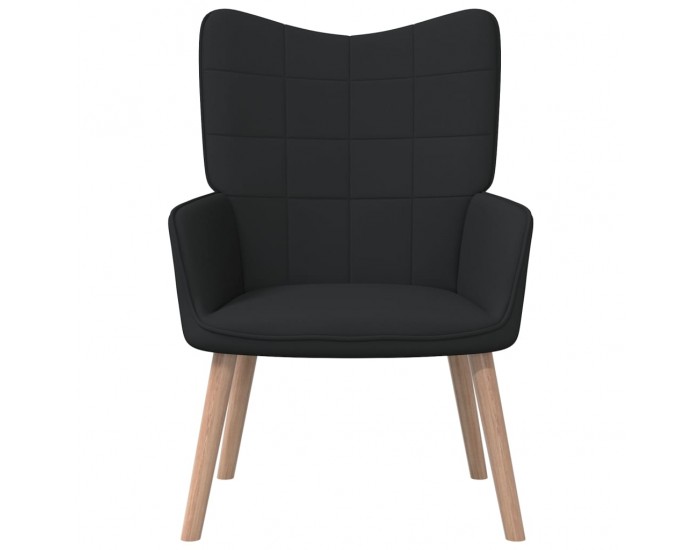 Sonata H Релакс стол с табуретка, черен, текстил