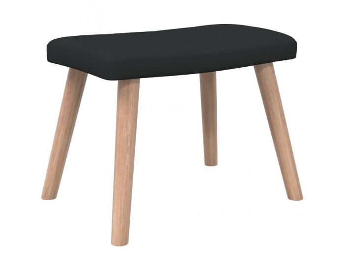 Sonata H Релакс стол с табуретка, черен, текстил