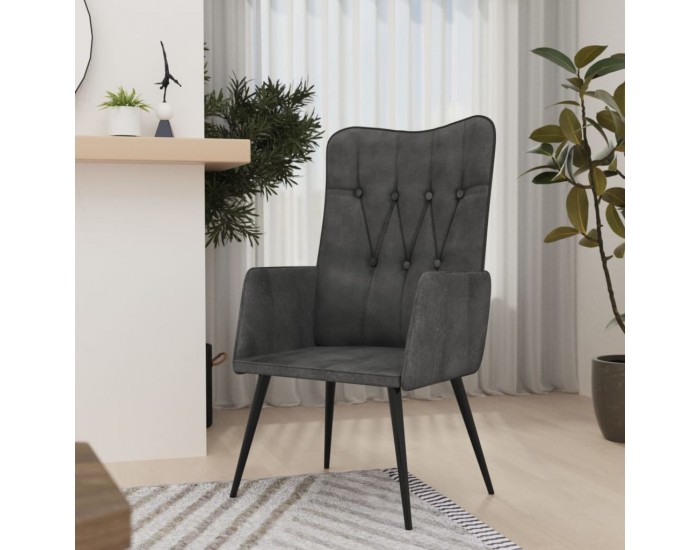 Sonata H Wingback стол, черен, канава
