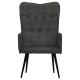 Sonata H Wingback стол, черен, канава