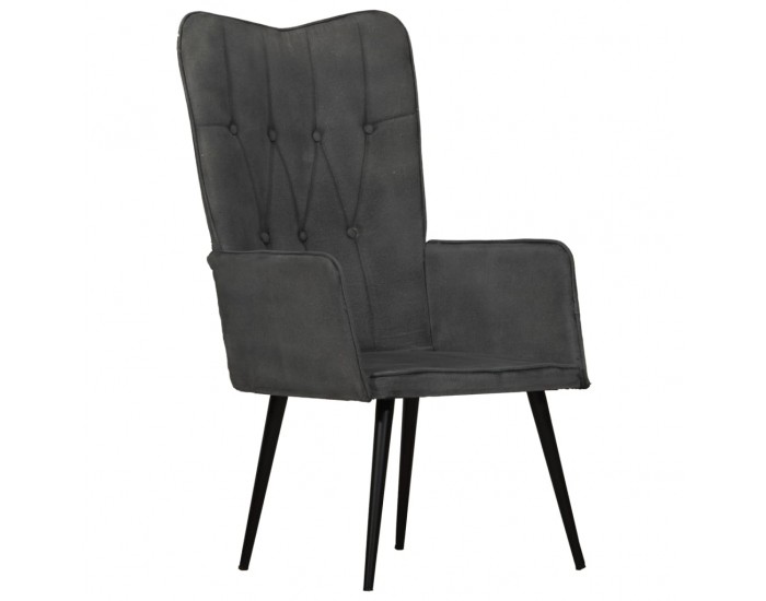 Sonata H Wingback стол, черен, канава