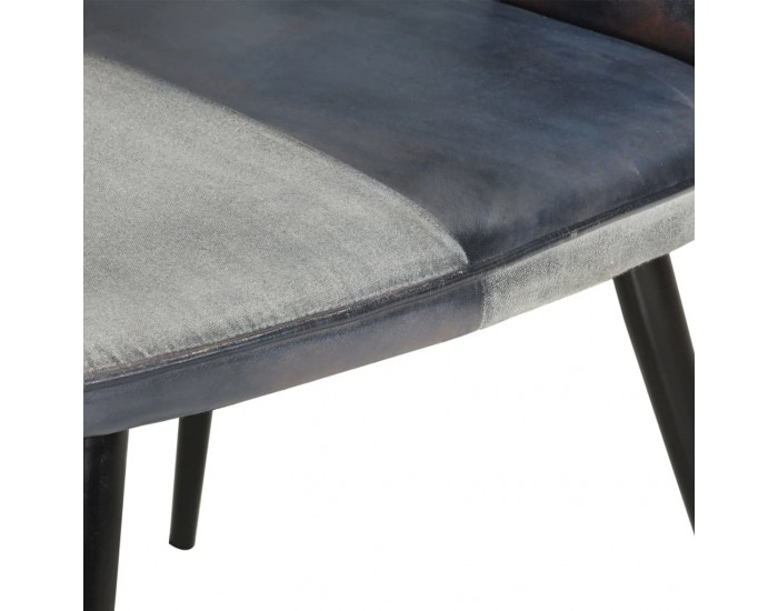 Sonata H Wingback стол, сив, естествена кожа