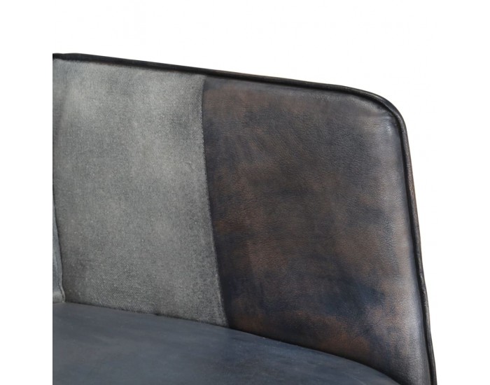 Sonata H Wingback стол, сив, естествена кожа